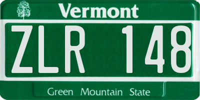 VT license plate ZLR148