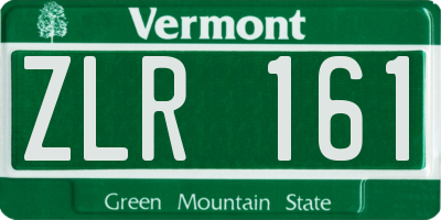 VT license plate ZLR161