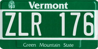 VT license plate ZLR176