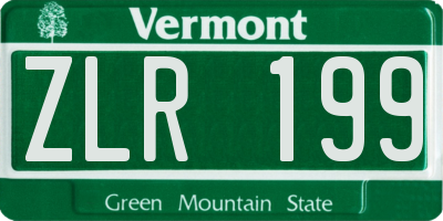 VT license plate ZLR199