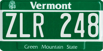 VT license plate ZLR248