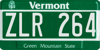 VT license plate ZLR264