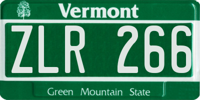 VT license plate ZLR266