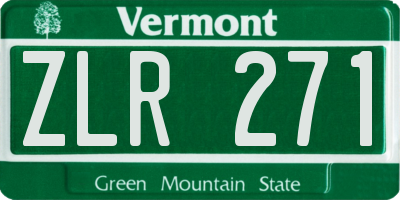 VT license plate ZLR271