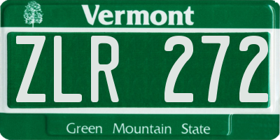 VT license plate ZLR272