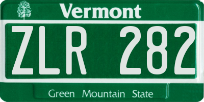 VT license plate ZLR282