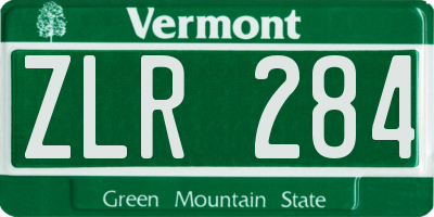VT license plate ZLR284