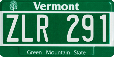 VT license plate ZLR291