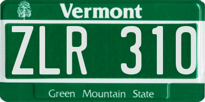 VT license plate ZLR310