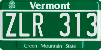 VT license plate ZLR313