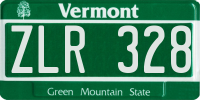 VT license plate ZLR328