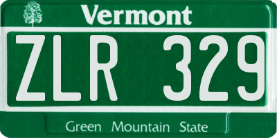 VT license plate ZLR329