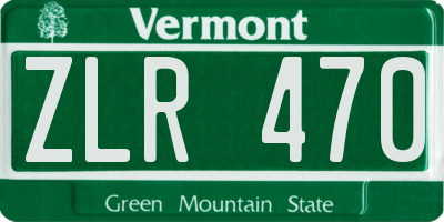 VT license plate ZLR470