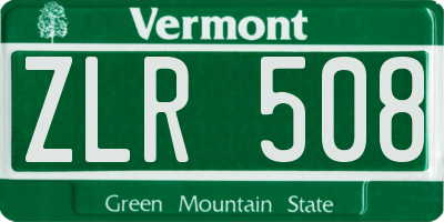VT license plate ZLR508