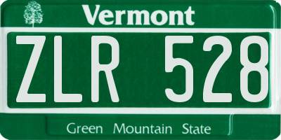 VT license plate ZLR528