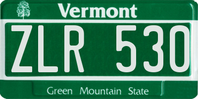 VT license plate ZLR530