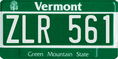 VT license plate ZLR561