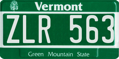 VT license plate ZLR563
