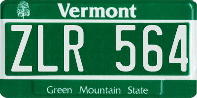 VT license plate ZLR564