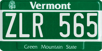 VT license plate ZLR565