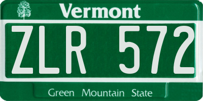 VT license plate ZLR572