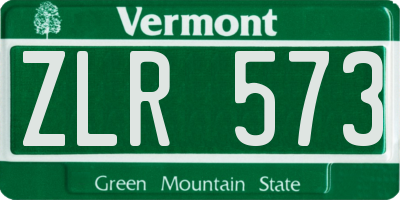 VT license plate ZLR573