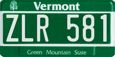 VT license plate ZLR581