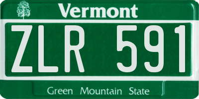 VT license plate ZLR591