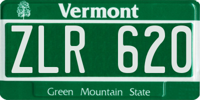 VT license plate ZLR620