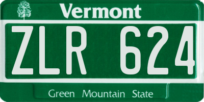 VT license plate ZLR624