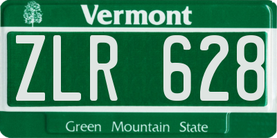 VT license plate ZLR628