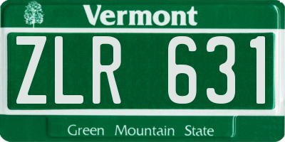 VT license plate ZLR631