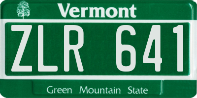 VT license plate ZLR641