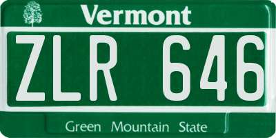 VT license plate ZLR646