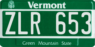 VT license plate ZLR653