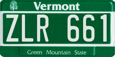 VT license plate ZLR661