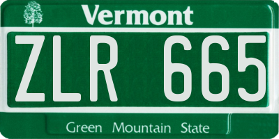 VT license plate ZLR665