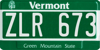VT license plate ZLR673