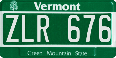 VT license plate ZLR676