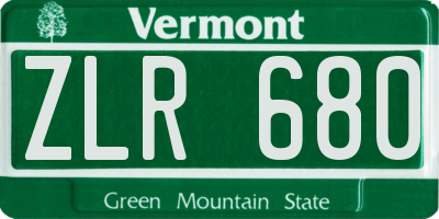 VT license plate ZLR680