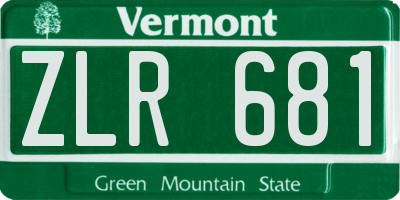 VT license plate ZLR681