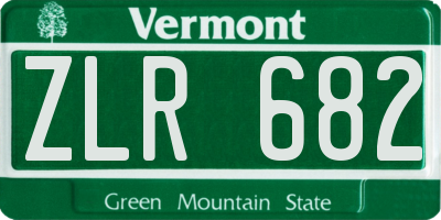 VT license plate ZLR682