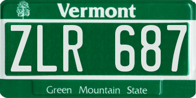 VT license plate ZLR687