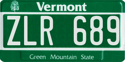 VT license plate ZLR689