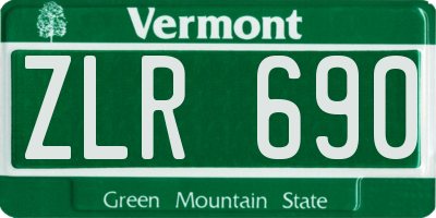 VT license plate ZLR690