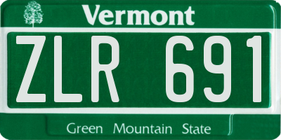 VT license plate ZLR691