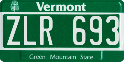 VT license plate ZLR693