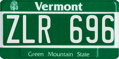 VT license plate ZLR696