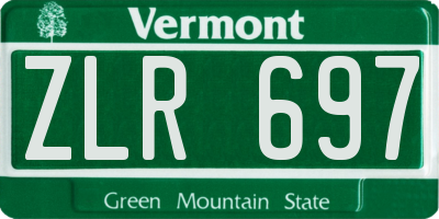 VT license plate ZLR697