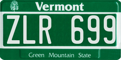 VT license plate ZLR699
